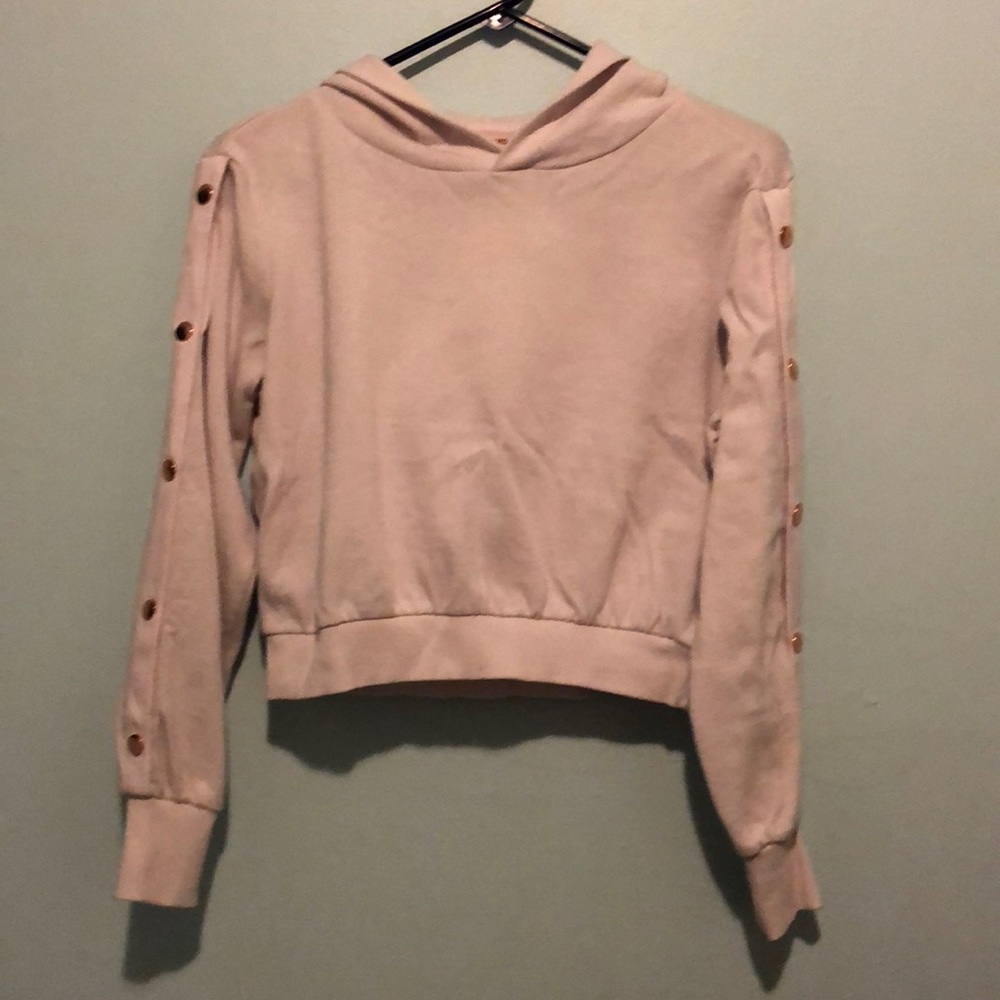 Blush pink button pullover